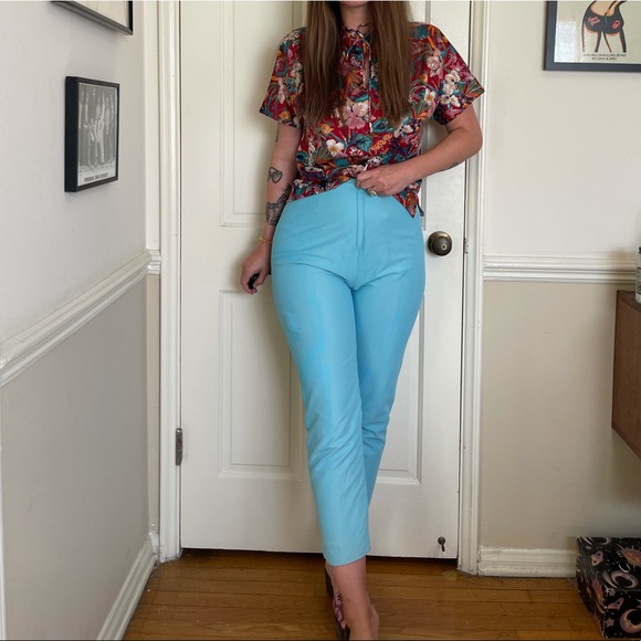 Vintage Pants - 50s Vintage Bright Blue Pedal Pushers